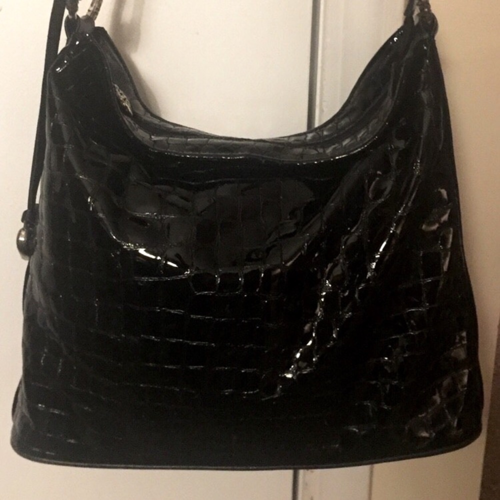 Vintage Brighton Cher Black Patent Leather Handbag